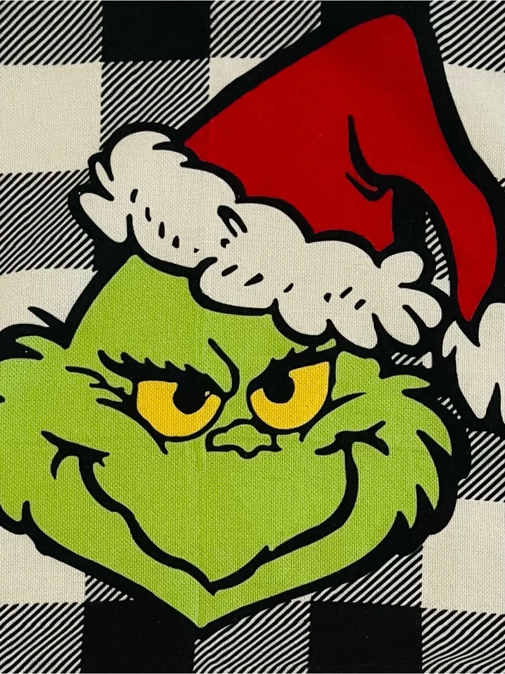 Green Grinch Buffalo Check Holiday Pillow Covers - Set of 4